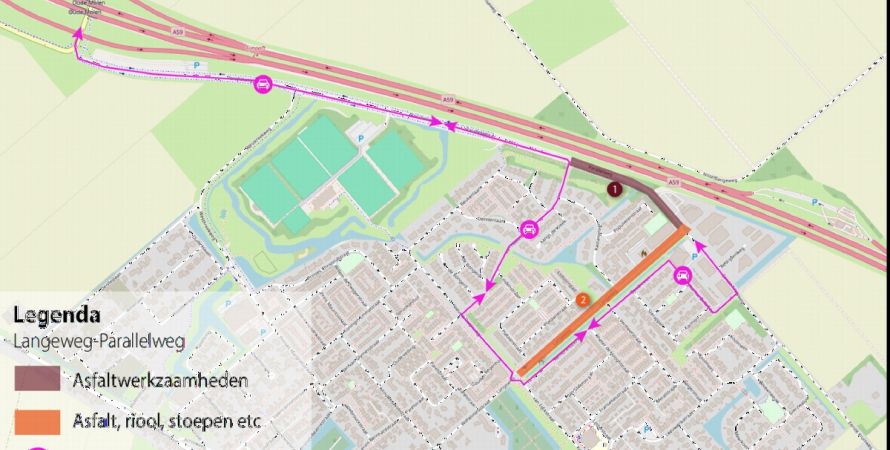Werkzaamheden aan de Parallelweg en Langeweg vanaf 29 april