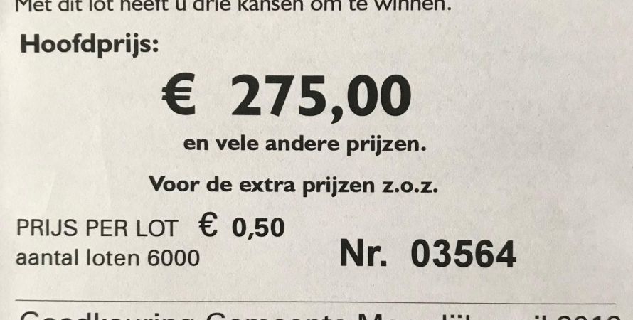 Uitslag grote verloting van de 43e Fendertse Week